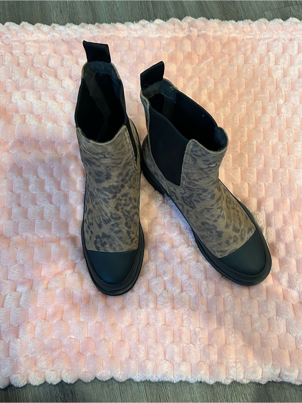 Timberland Leopard-Print Chelsea Booties in Brown and Black